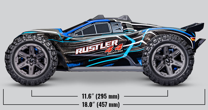 Rustler 4X4 Brushless - Specs Side