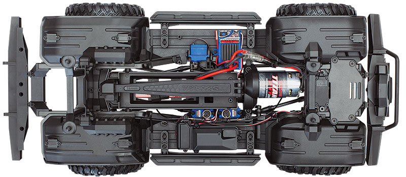 TRX-4 Crawler Kit (#82016-4) Top View Chassis (shown as assembled)
